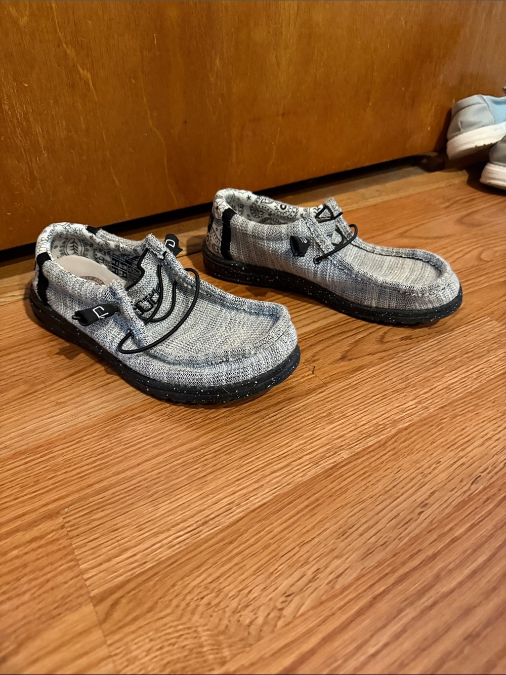 Hey Dude Men's Grey Knit Slip-On Casual Loafers